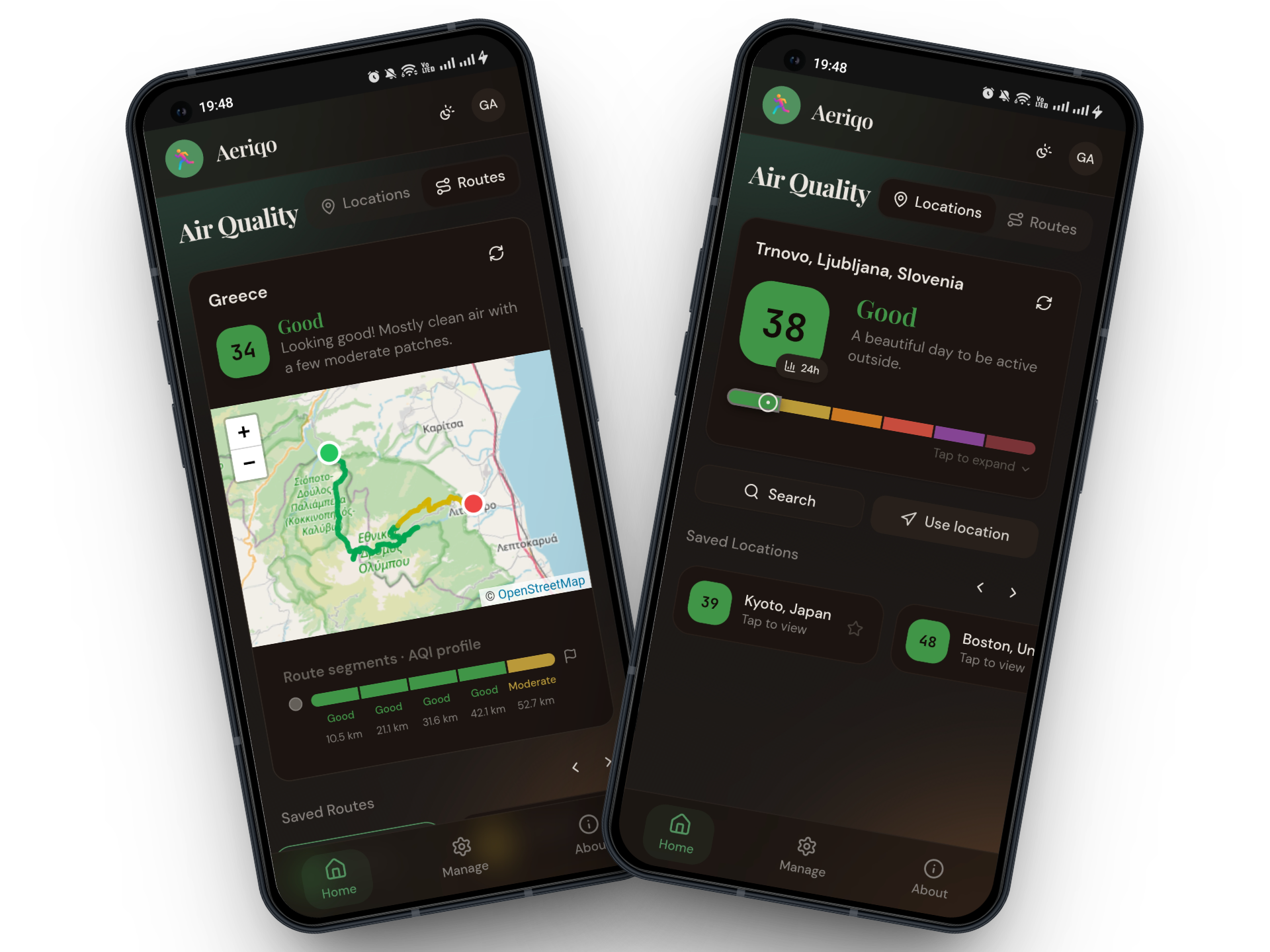 Saved locations management
